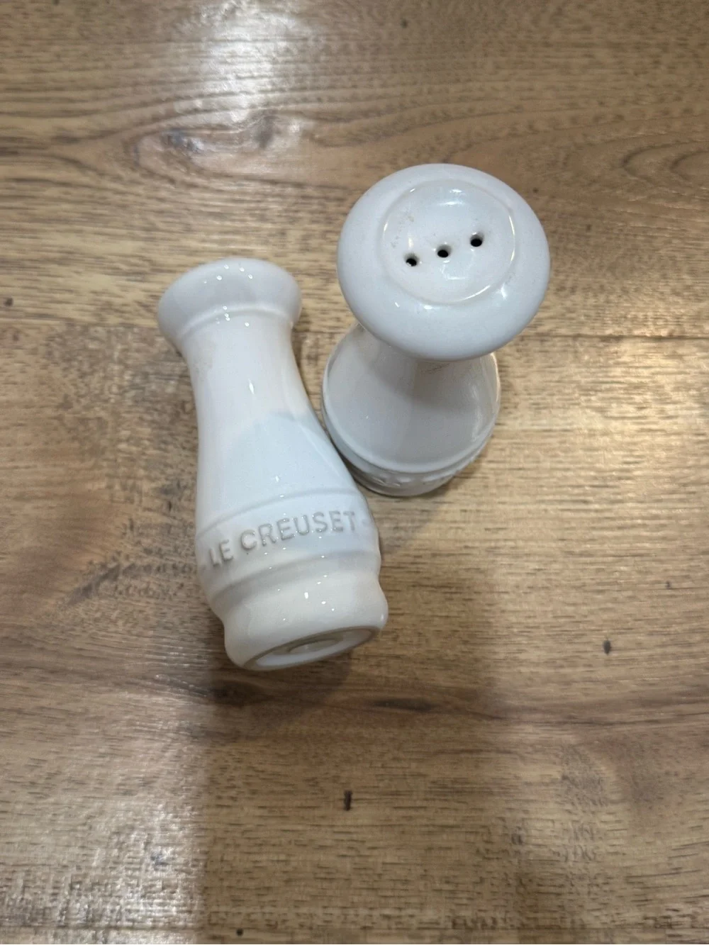 Le Creuset White Ceramic Salt and Pepper Set
